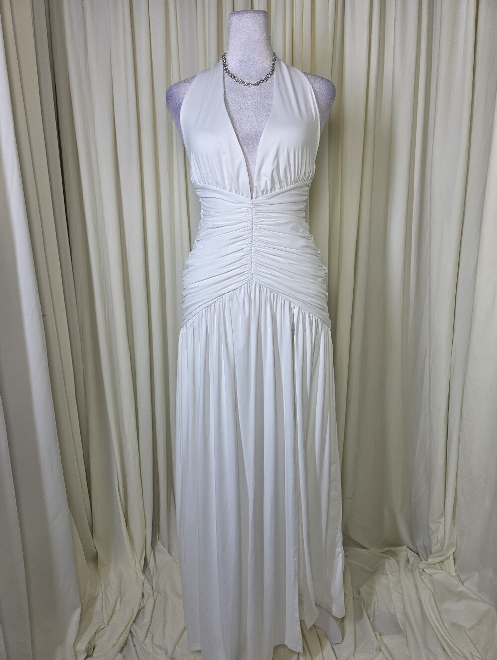 Melania Long Dress - BABYBOO NWT White $161 - Picture 2 of 13